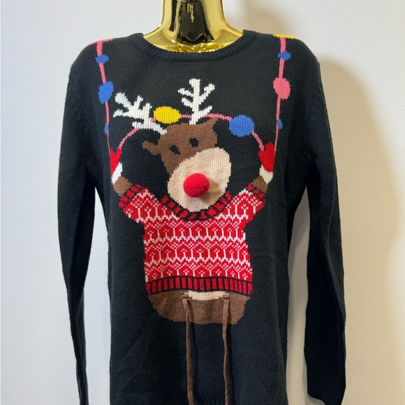 Daisy Boutique “Merry Christmas” Reindeer Pom Pom Sweater - Picture 4 of 9